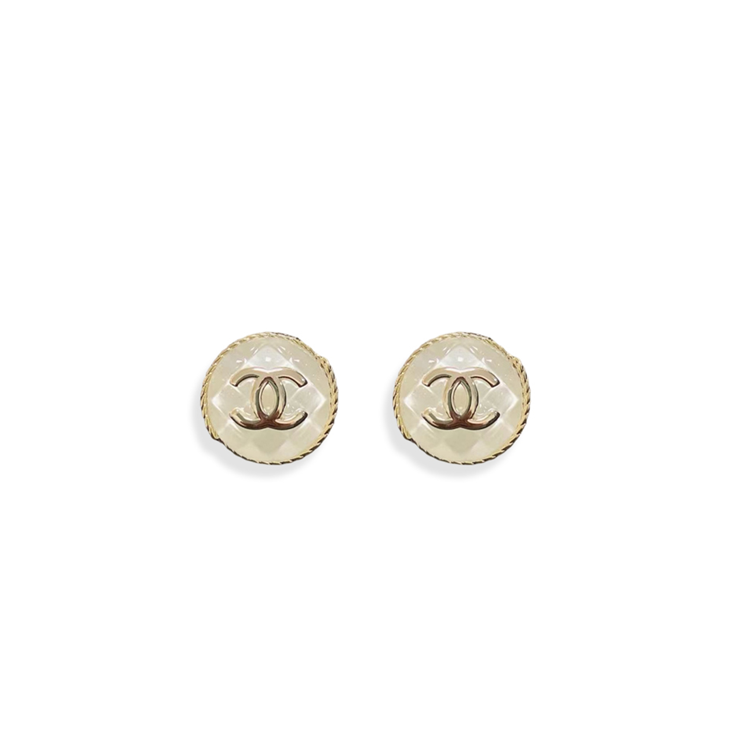Ch**el double c quilted earrings